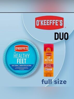 🆕NWOB O'KEEFFE's | FULL | Bestsellers Healthy Feet and Lip Repair Duo
